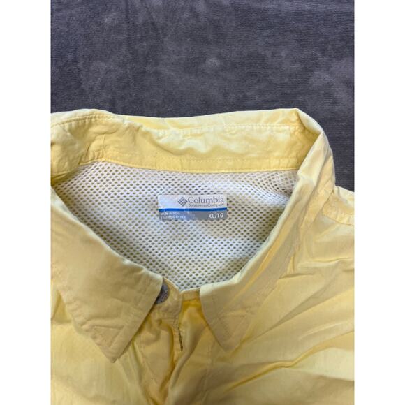 COLUMBIA PFG Yellow Fishing Short Sleeve Button Up‎ Shirt Omni Shade XL - Picture 4 of 5